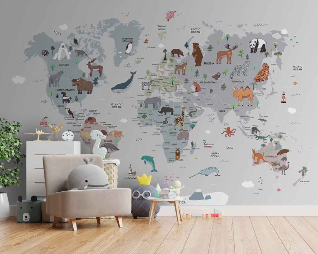 Mappa con piccoli animali in un ambiente