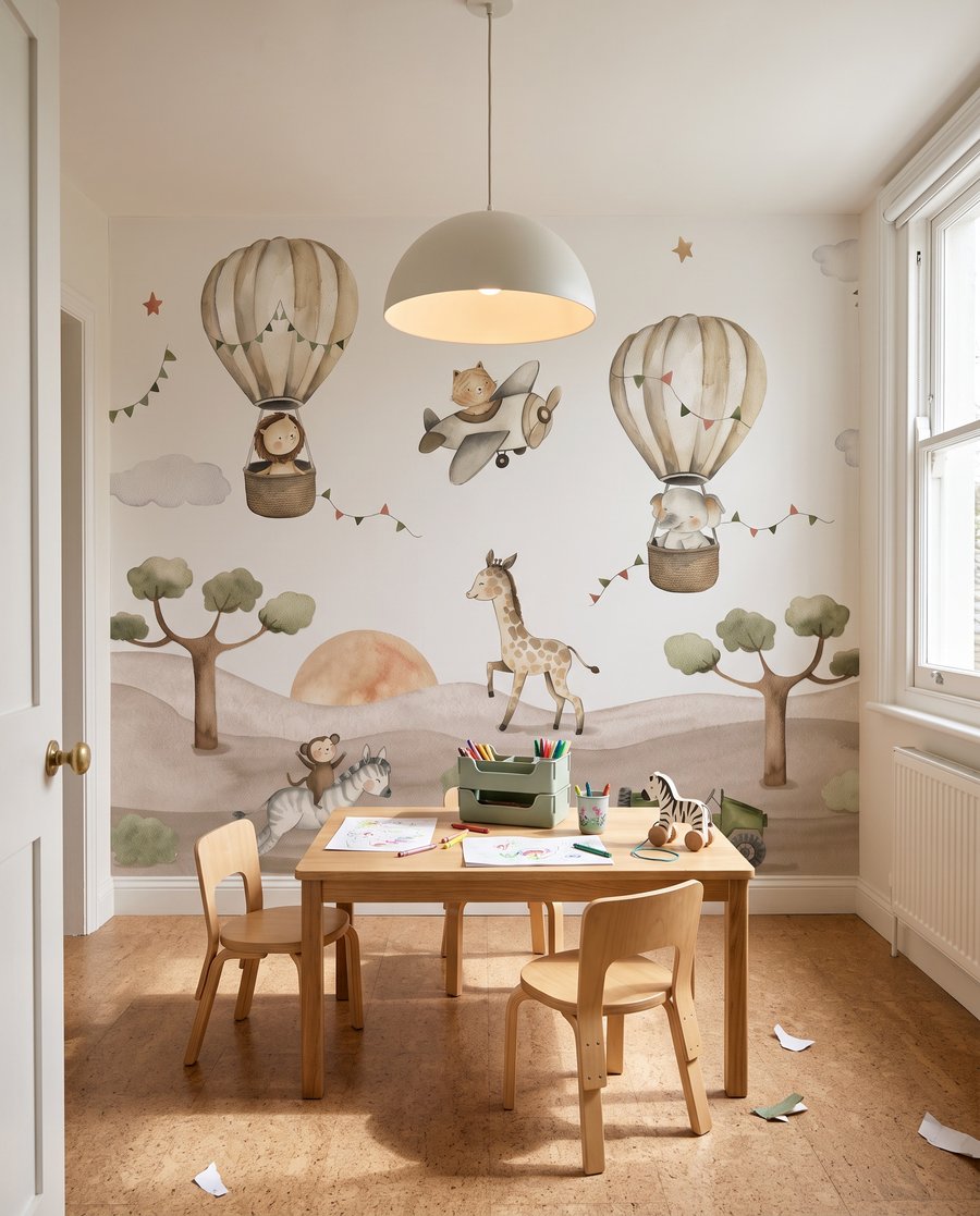 Safari sotto i palloncini in un ambiente