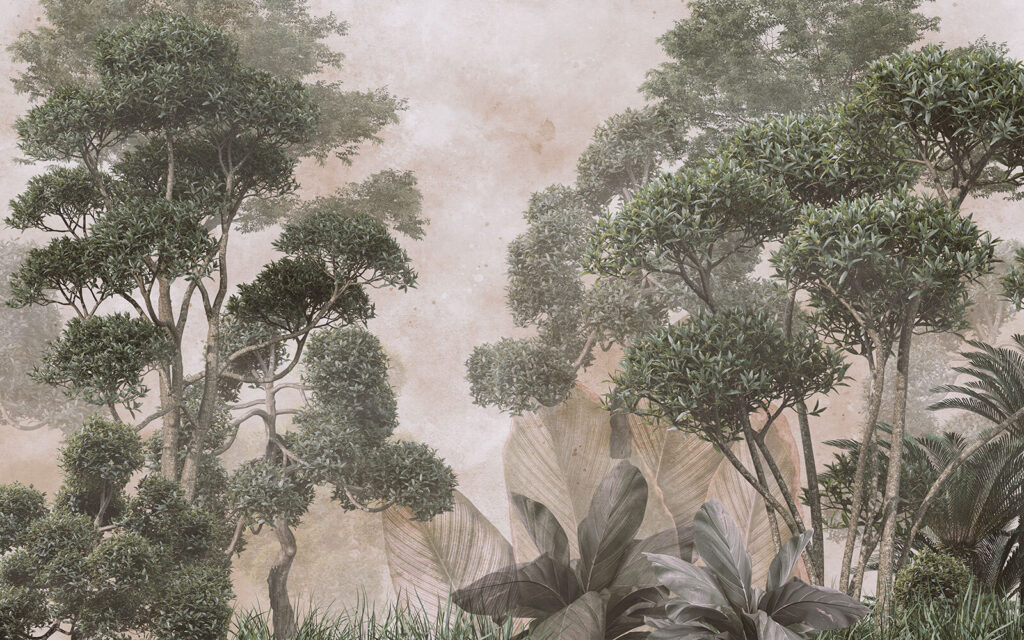 Alberi nella foschia — design completo