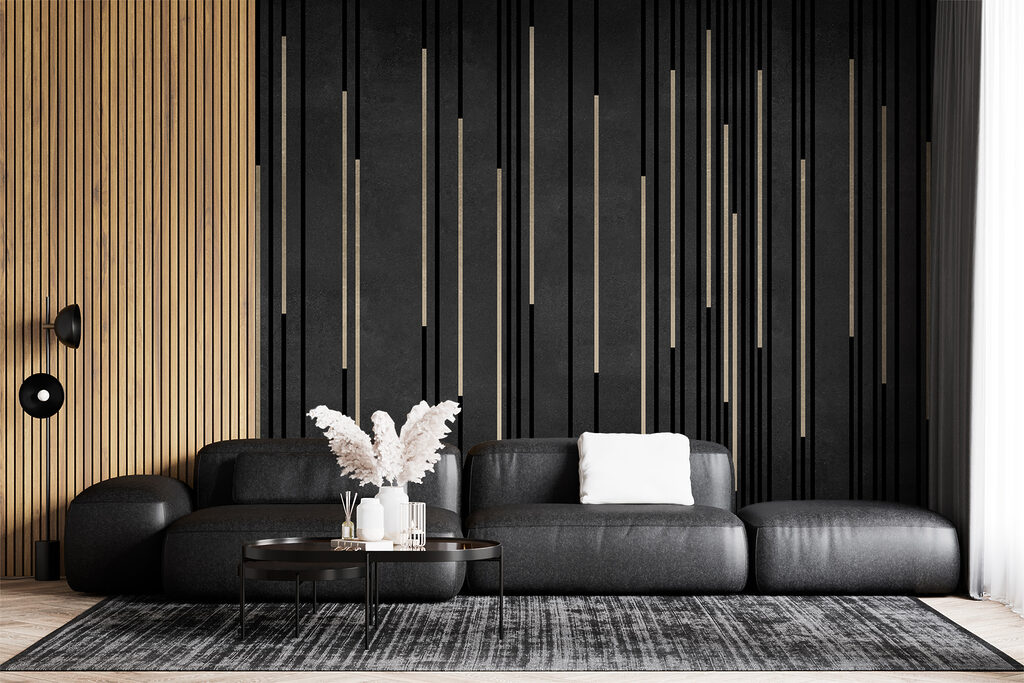 Righe dorate su nero — ambiente 4