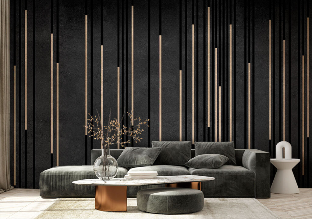 Righe dorate su nero — ambiente 2