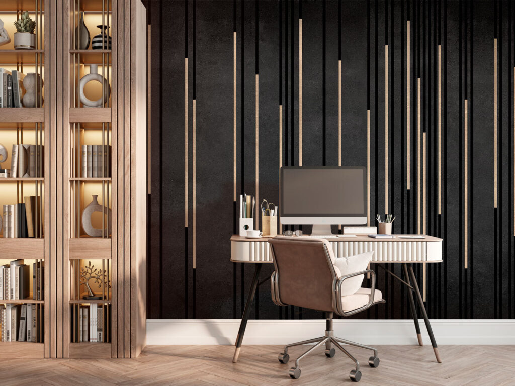 Righe dorate su nero — ambiente 3