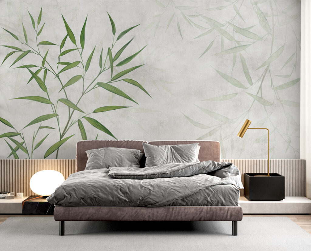 Bambù verde su bianco — ambiente 1