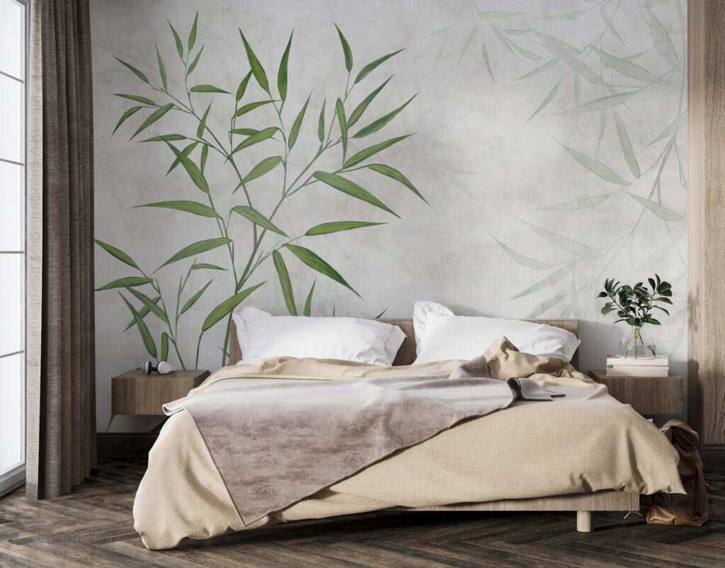 Bambù verde su bianco — ambiente 2