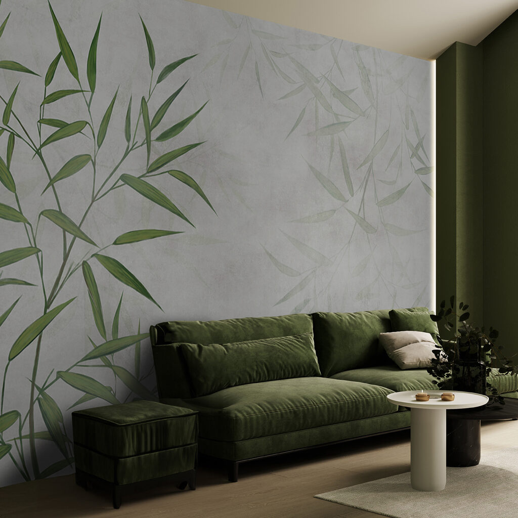 Bambù verde su bianco — ambiente 7
