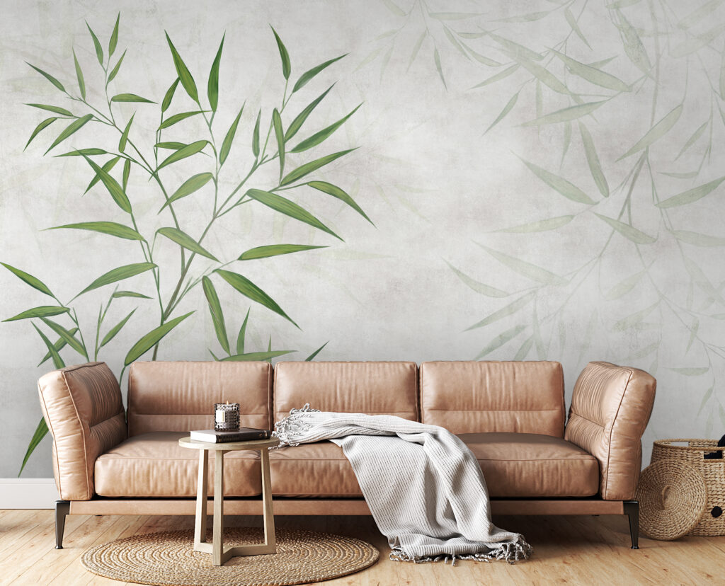 Bambù verde su bianco — ambiente 3