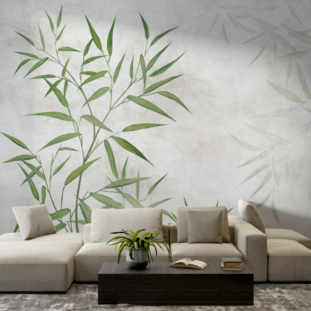 Bambù verde su bianco — ambiente 4