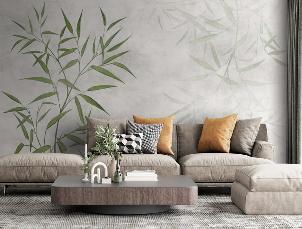 Bambù verde su bianco — ambiente 5