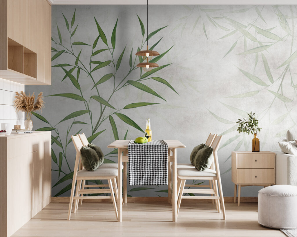 Bambù verde su bianco — ambiente 6
