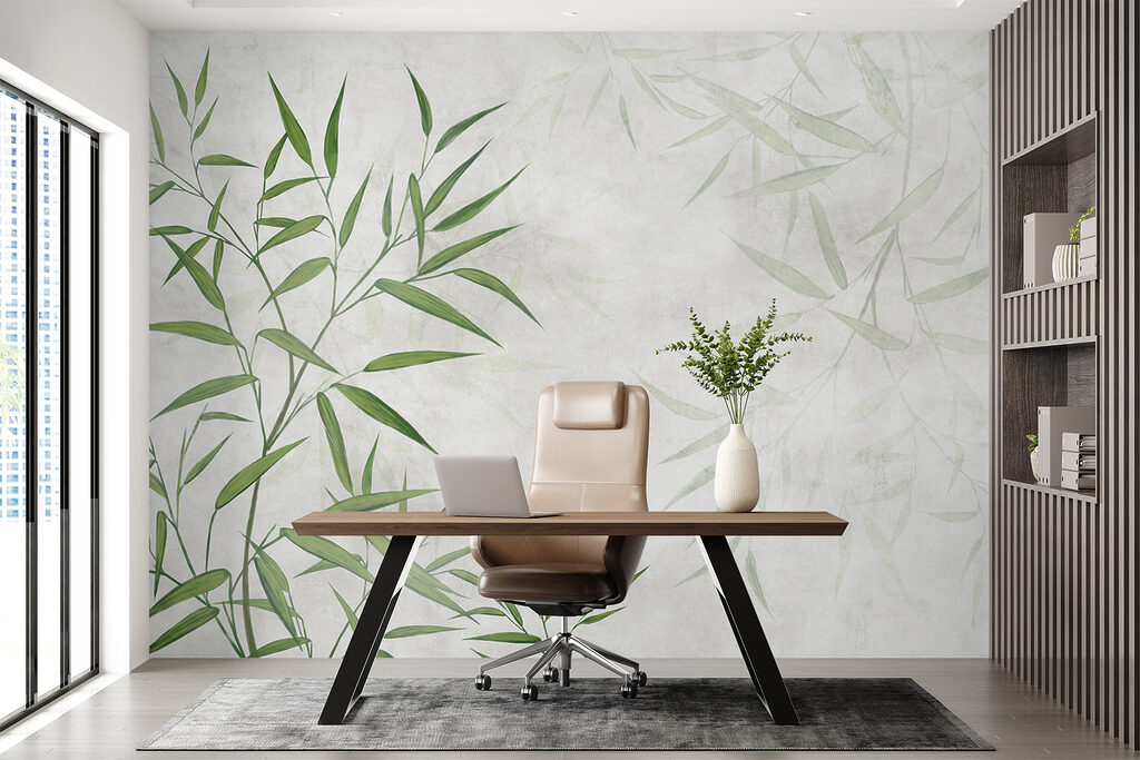 Bambù verde su bianco — ambiente 8