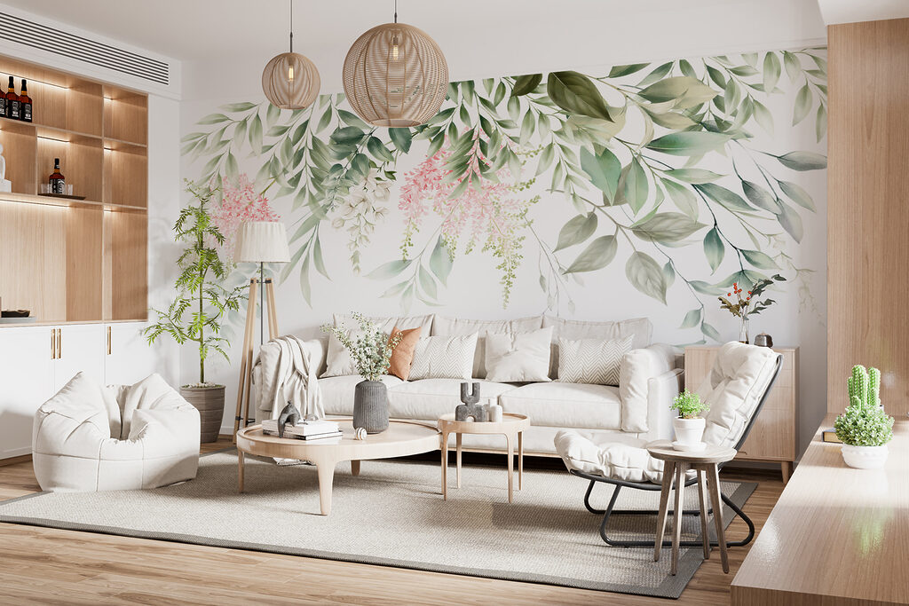 Fiori sotto foglie fresche — ambiente 8