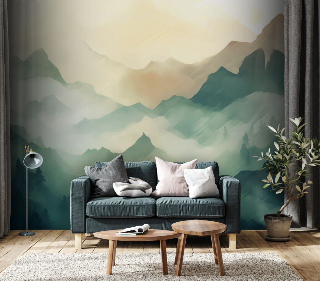 Montagne verdi ad acquerello — ambiente 1