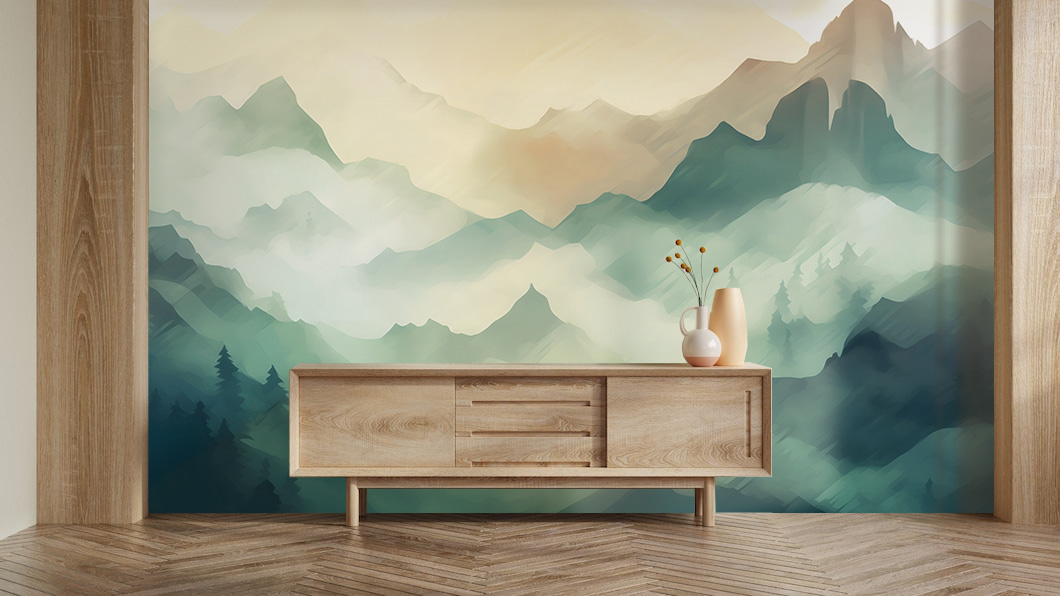 Montagne verdi ad acquerello — ambiente 2