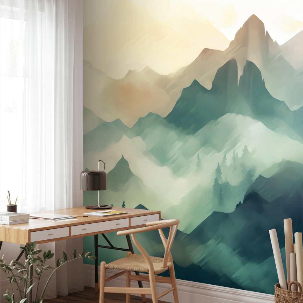 Montagne verdi ad acquerello — ambiente 3