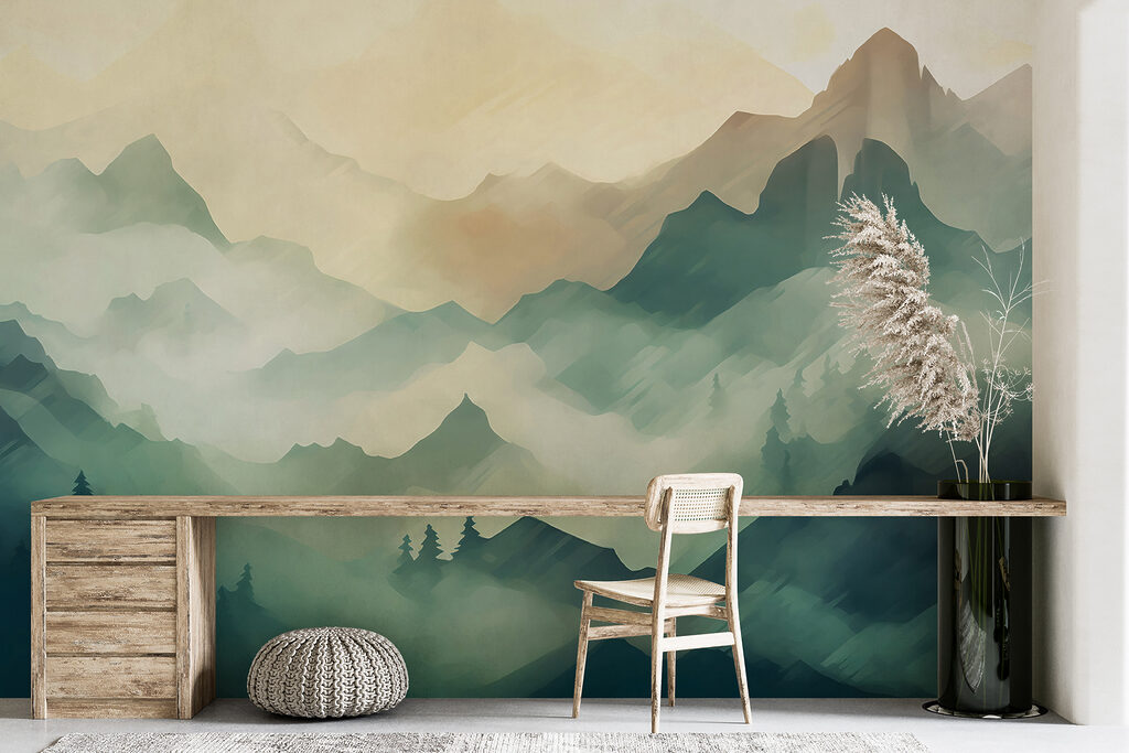 Montagne verdi ad acquerello — ambiente 5