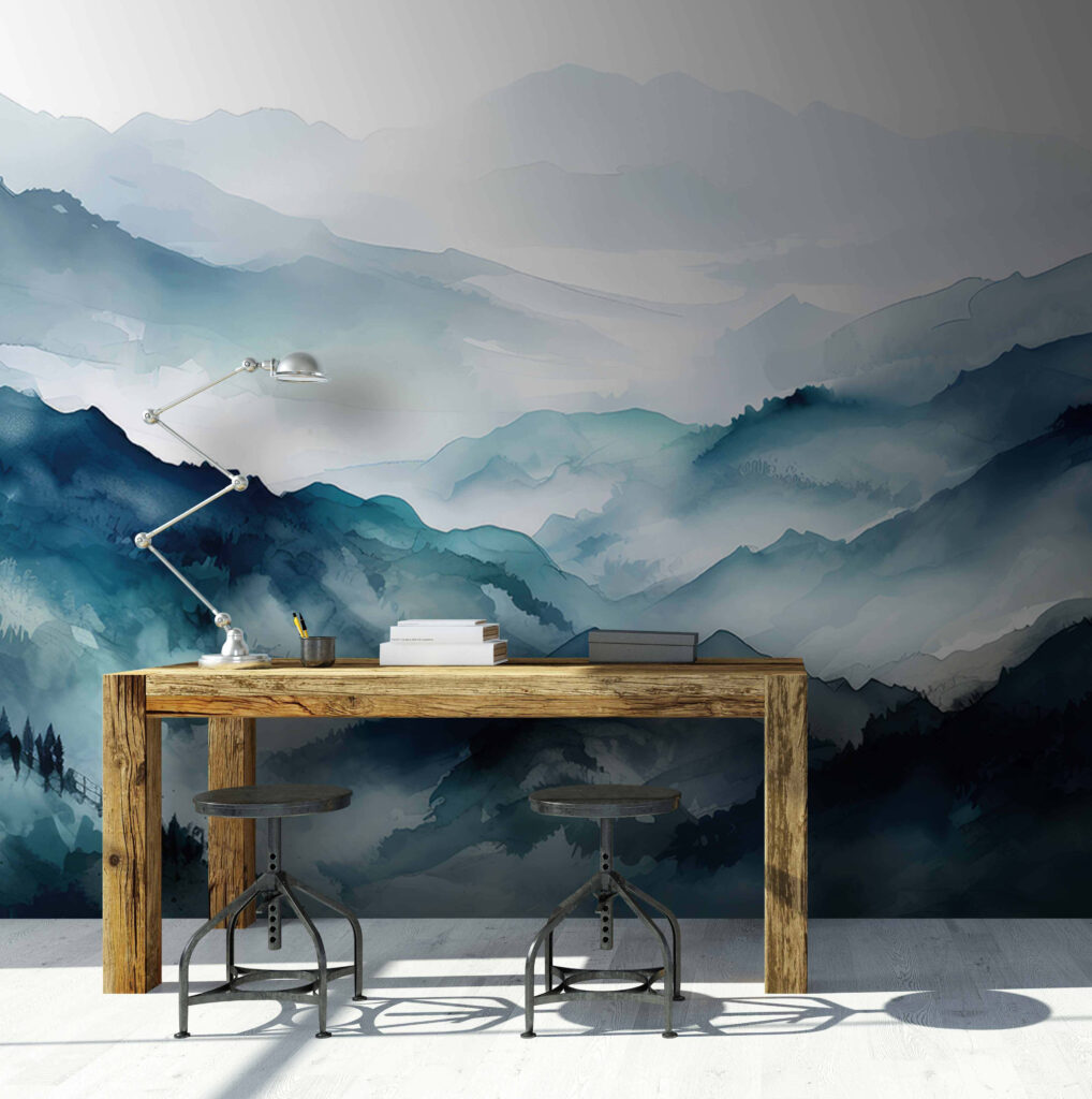 Dorsali blu ad acquerello — ambiente 3