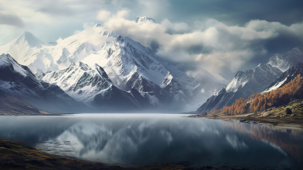 Vette riflesse nel lago — design completo