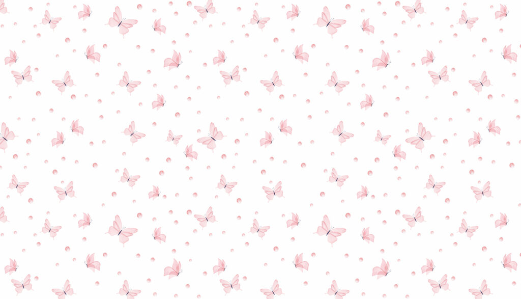 Farfalle rosa su bianco — design completo