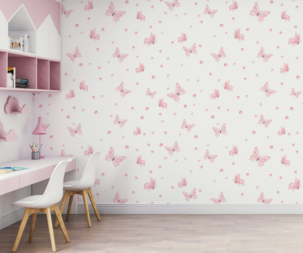 Farfalle rosa su bianco — ambiente 3