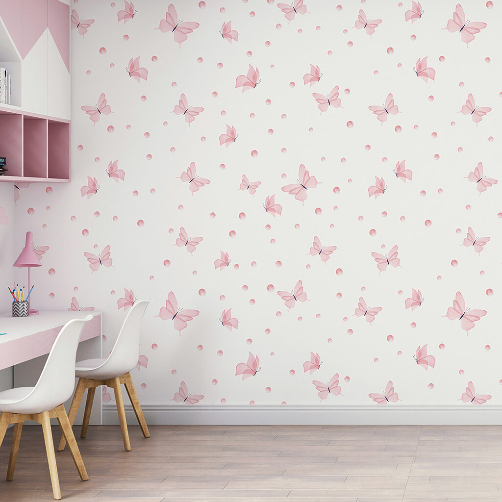 Farfalle rosa su bianco — ambiente 5