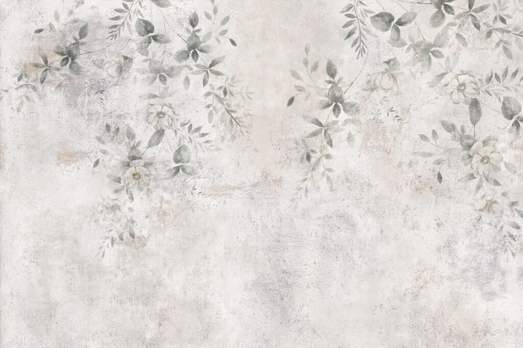 Scia floreale sul bianco — design completo