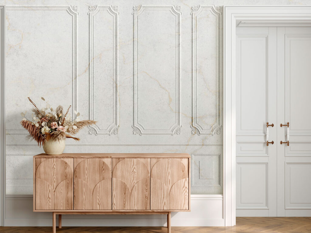 Boiserie bianca invecchiata — ambiente 1