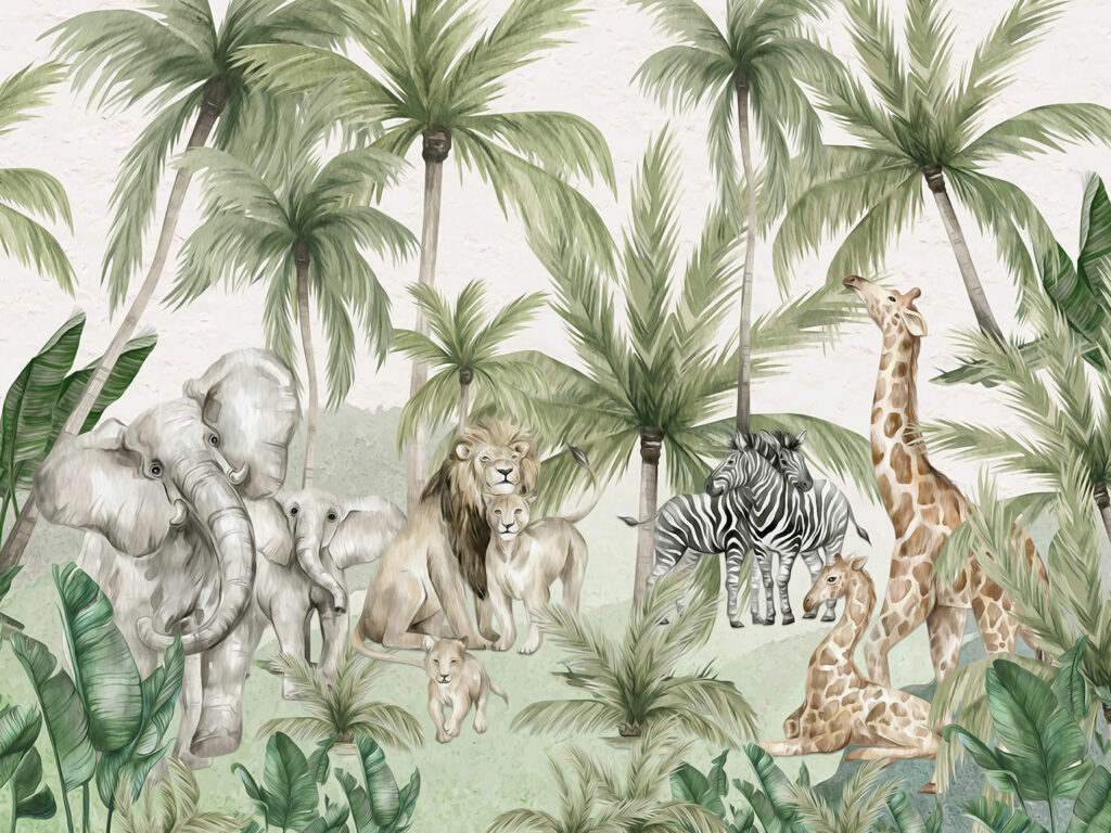 Elefanti tra le palme — design completo