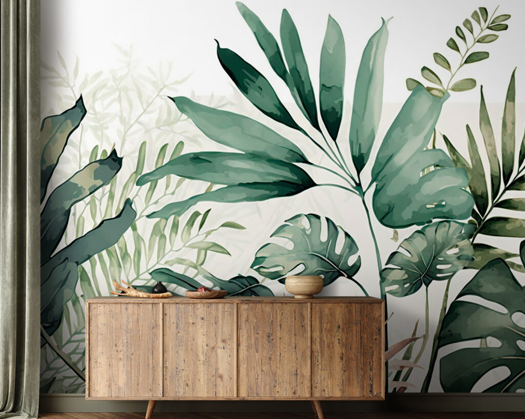 Monstera verde ad acquerello — ambiente 2