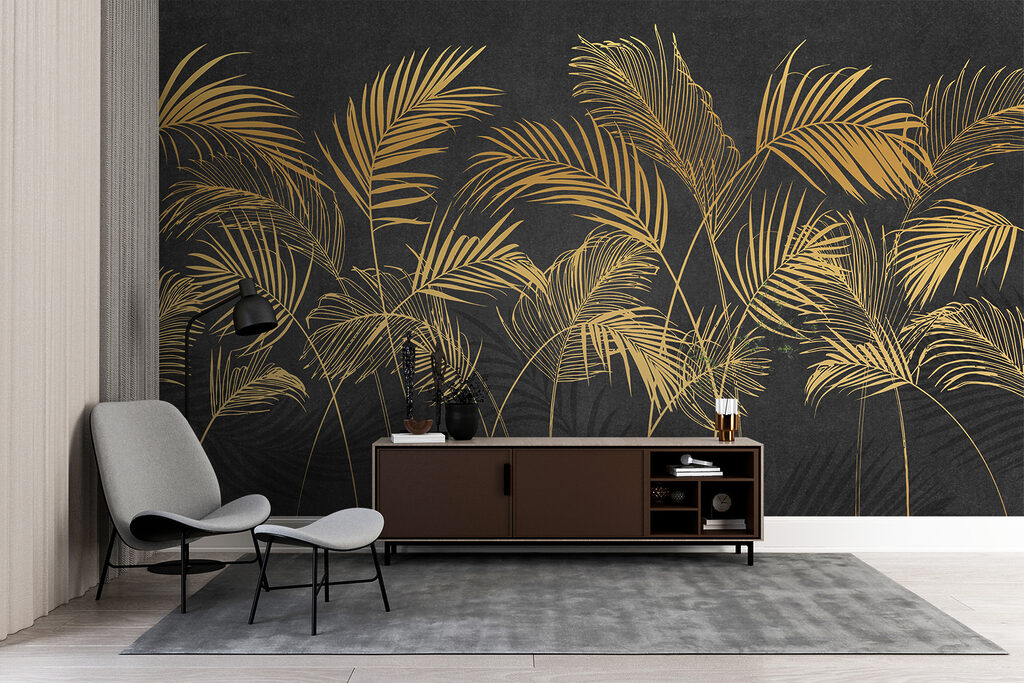 Palme dorate su antracite — ambiente 5