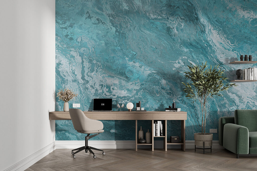 Fasce turchesi ondulate — ambiente 4
