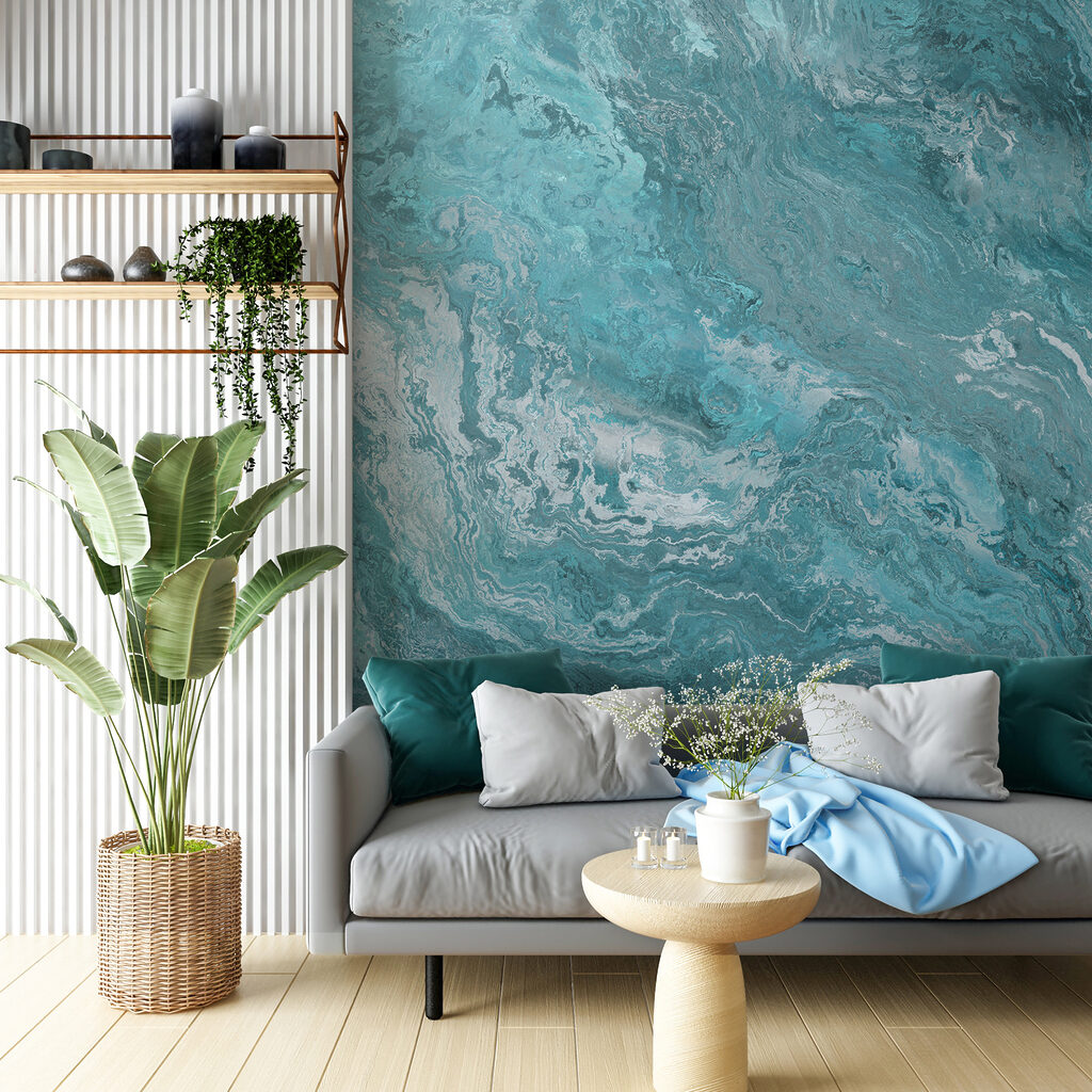 Fasce turchesi ondulate — ambiente 5