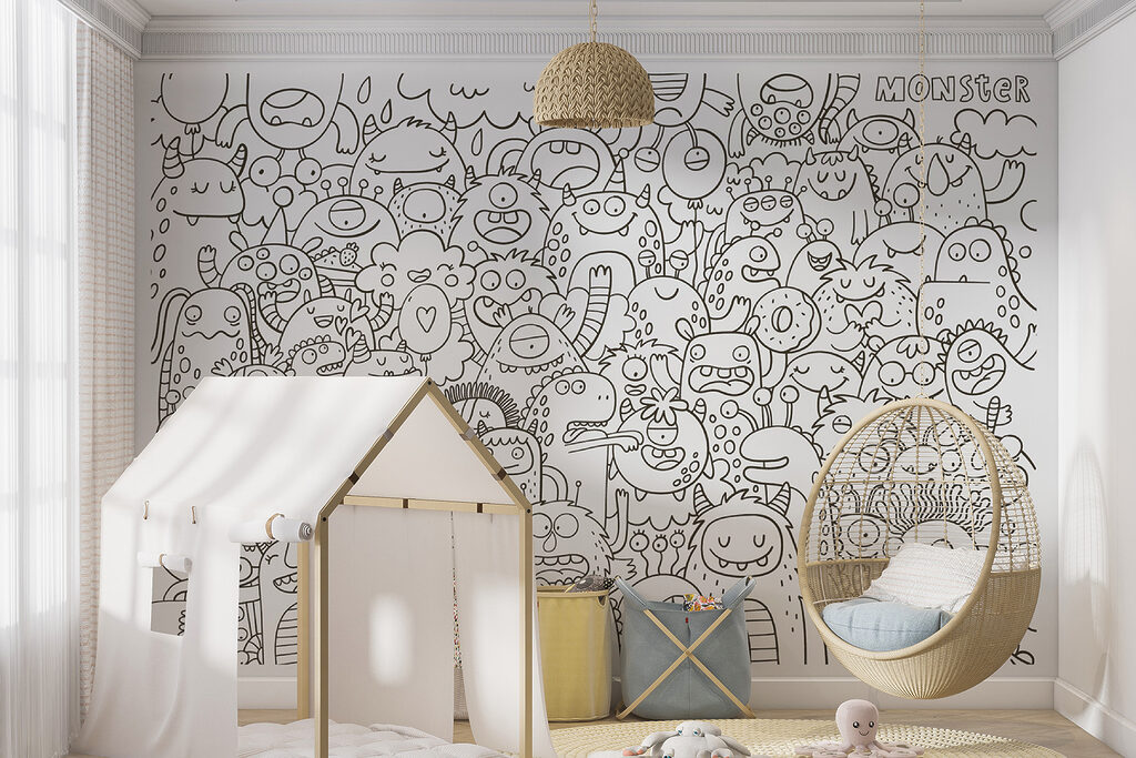 Faccine disegnate in nero — ambiente 3