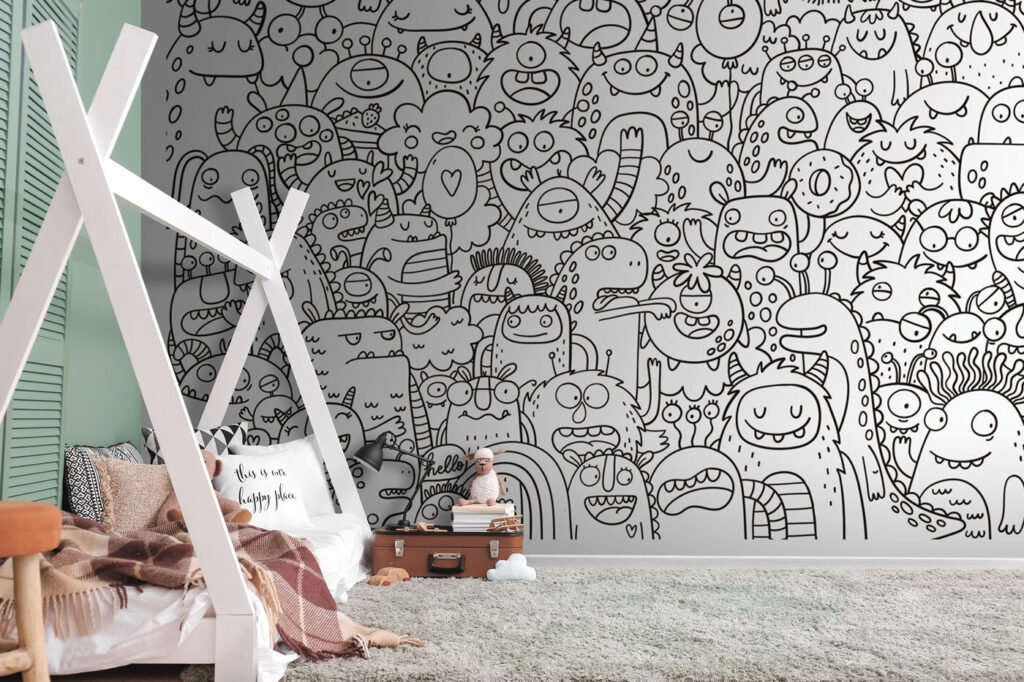 Faccine disegnate in nero — ambiente 2