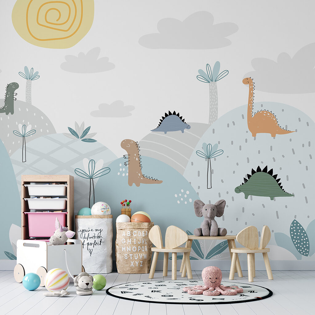 Dinosauri tra vulcani pastello — ambiente 5