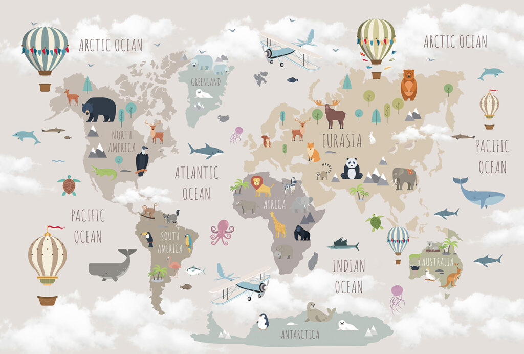 Mappa dei continenti — design completo