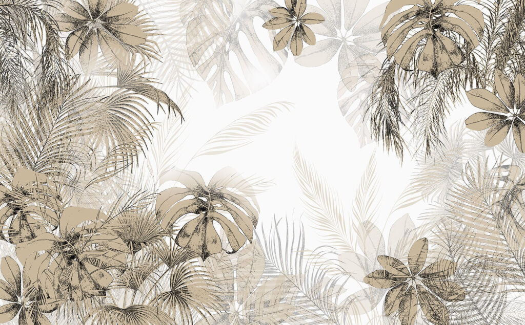 Foglie tropicali sui bordi — design completo
