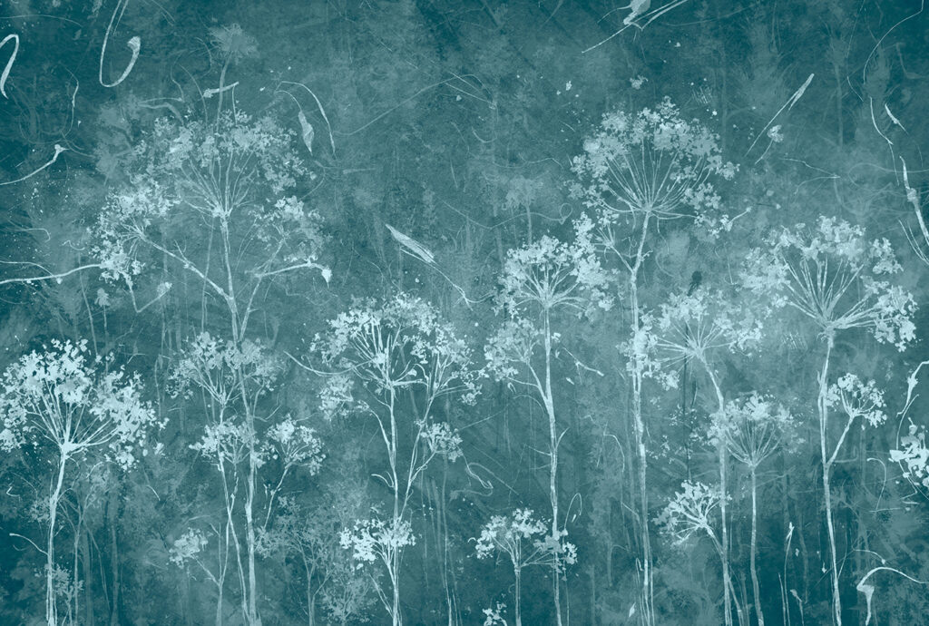 Fiori bianchi nella nebbia — design completo