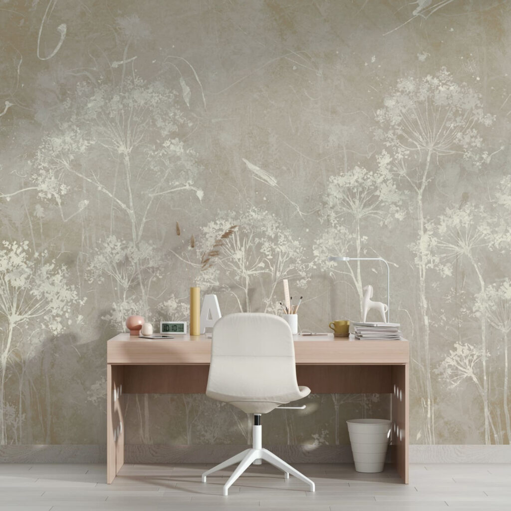 Fiori bianchi nella nebbia in un ambiente