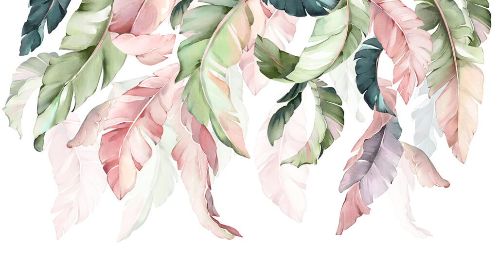 Foglie pastello in grappoli — design completo