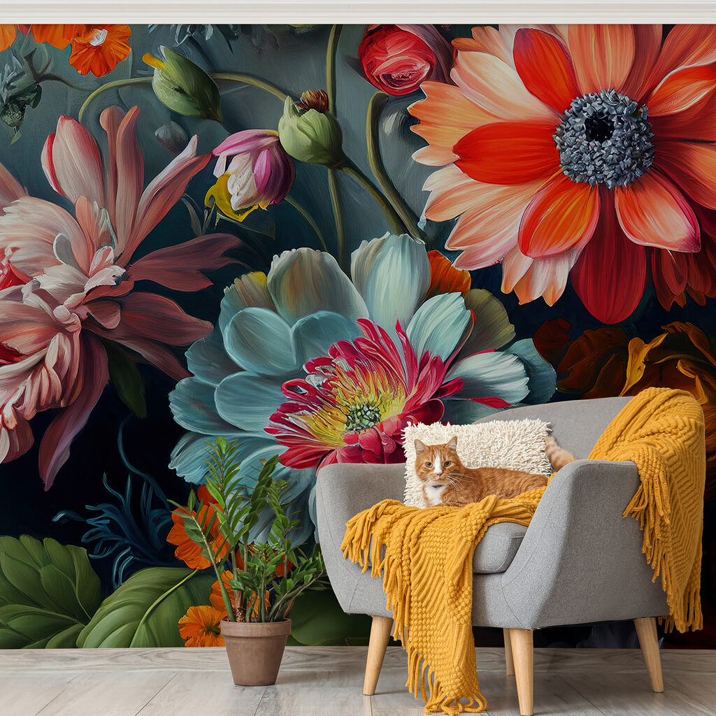 Fiori in tinte gioiello in un ambiente