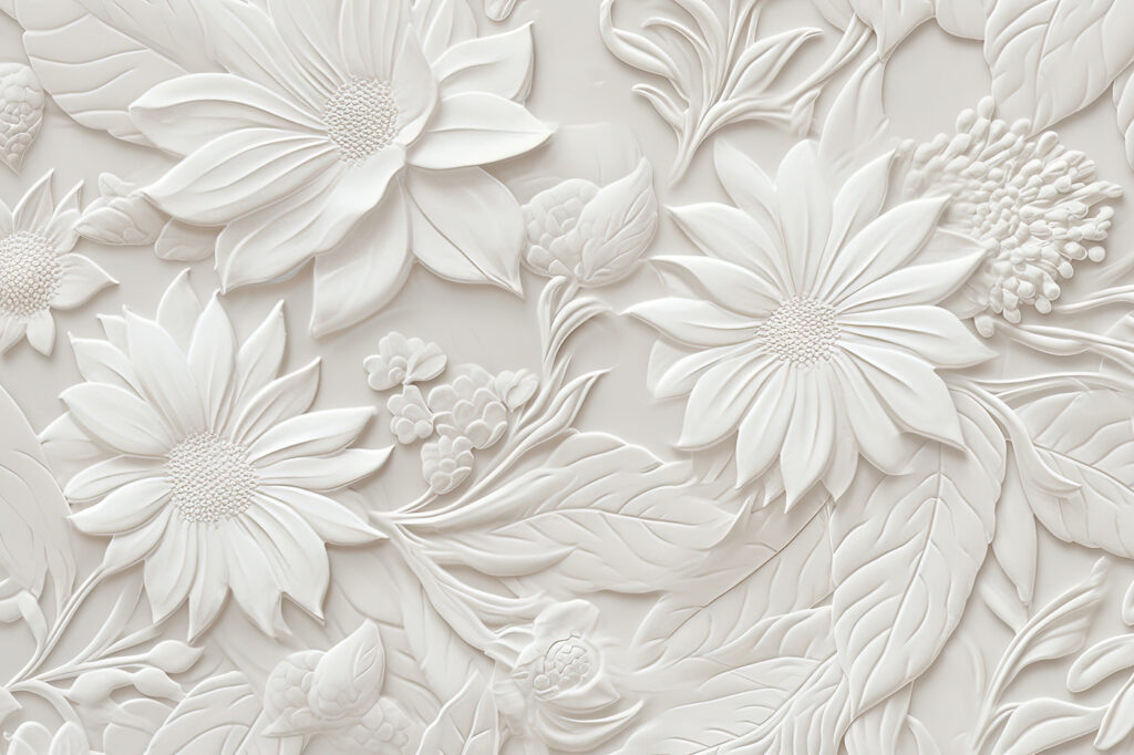 Fiori bianchi come sculture — design completo