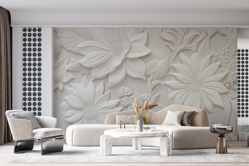 Fiori bianchi come sculture — ambiente 3