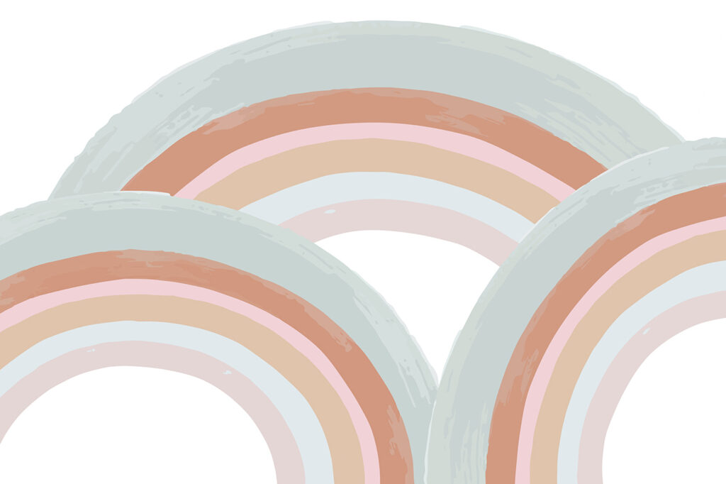 Arcobaleni in fasce pastello — design completo