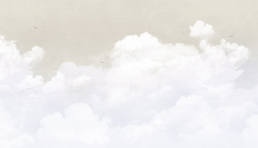 Cumuli bianchi sul beige — design completo