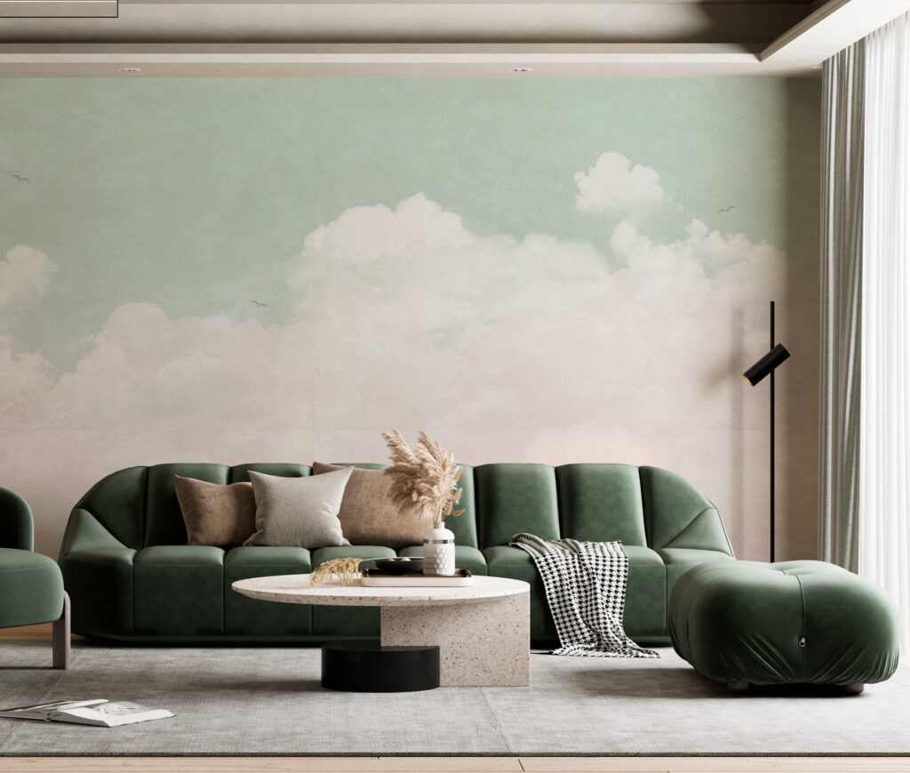 Cumuli bianchi sul beige — ambiente 1