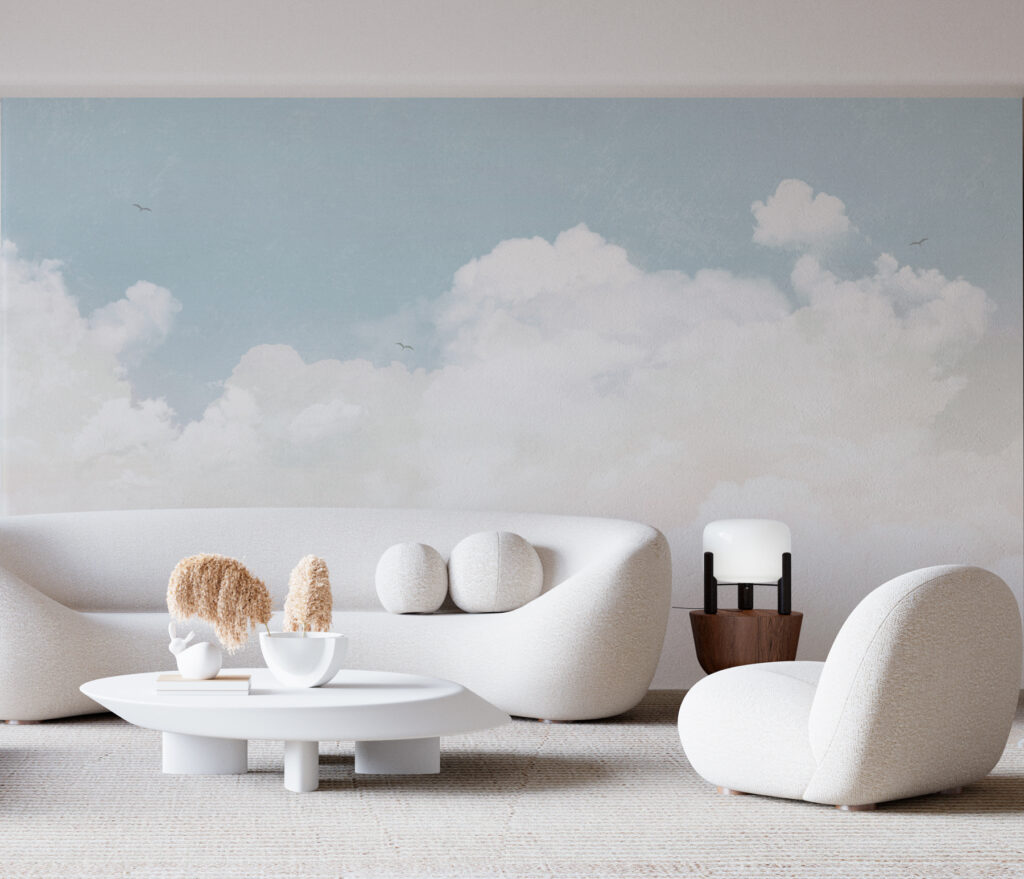 Cumuli bianchi sul beige — ambiente 1