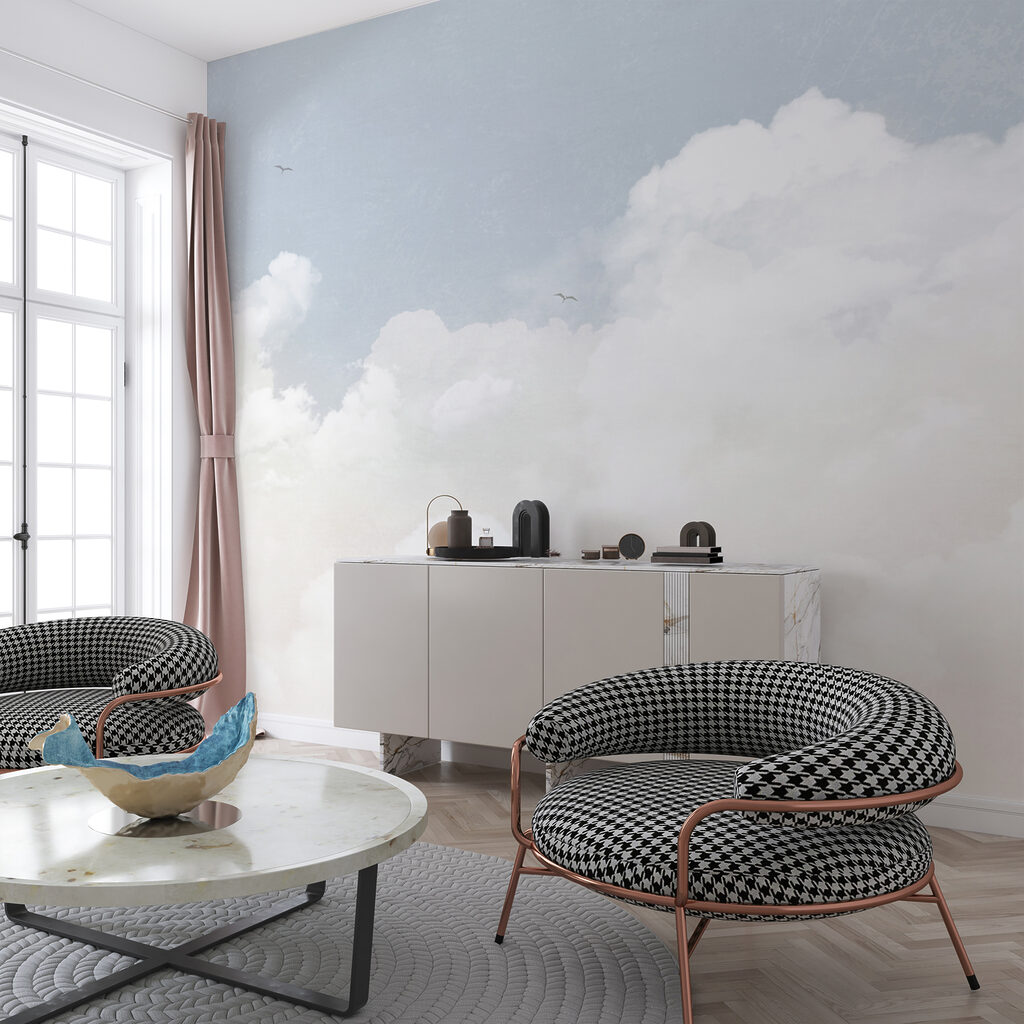 Cumuli bianchi sul beige — ambiente 2