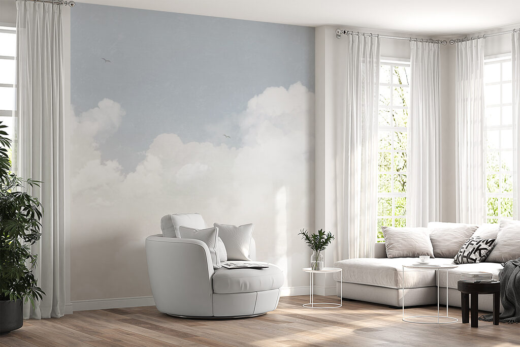 Cumuli bianchi sul beige — ambiente 3