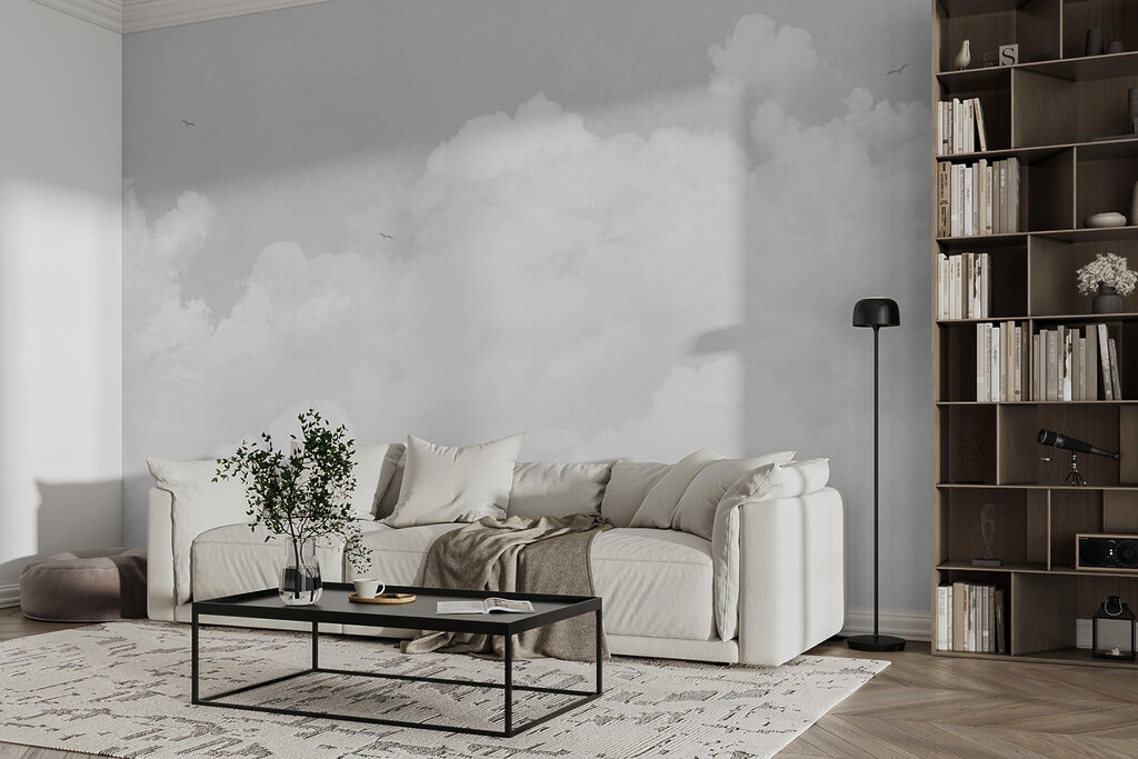 Cumuli bianchi sul beige — ambiente 3