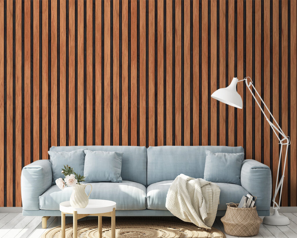 Listelli marrone caldo — ambiente 2